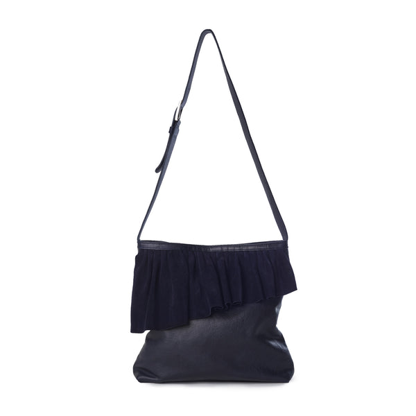 Black ruffle bag deals