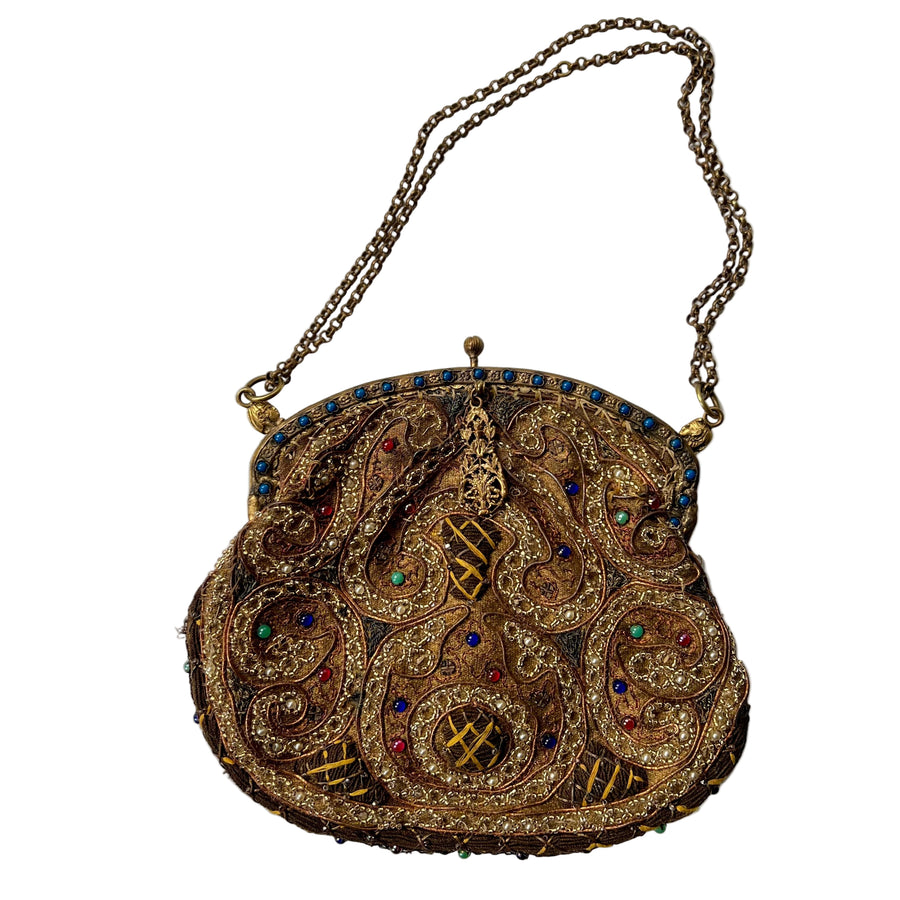 Antique Golden Beaded Purse — FINAL SALE