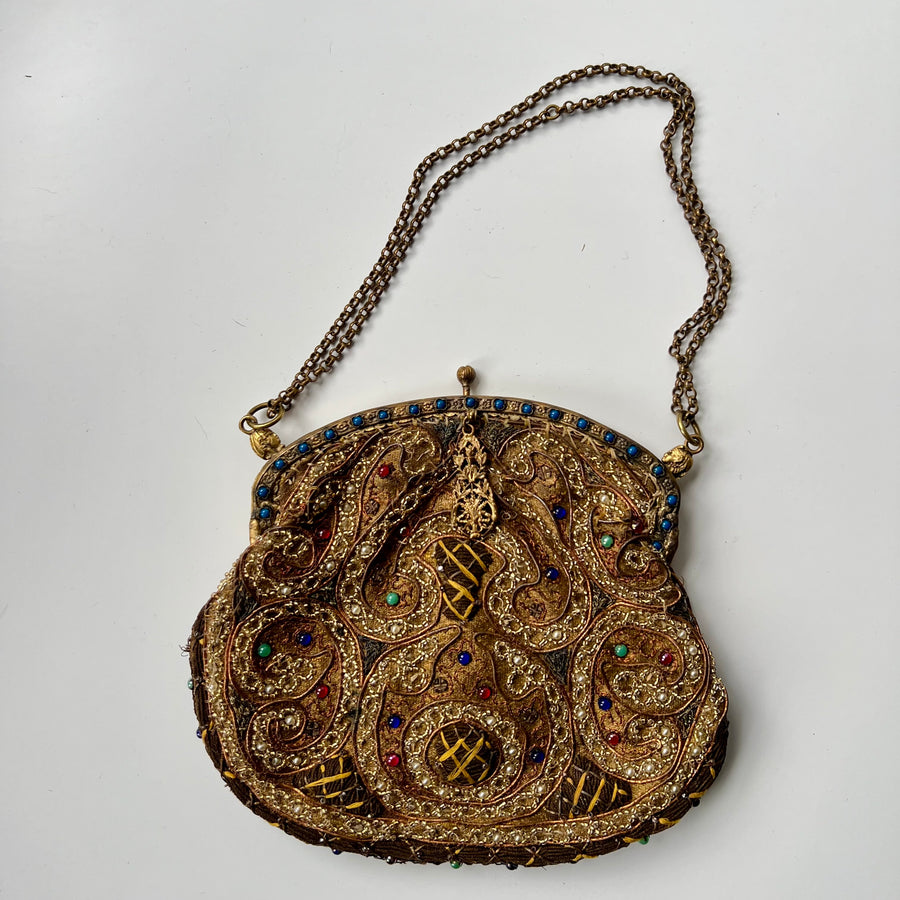 Antique Golden Beaded Purse — FINAL SALE