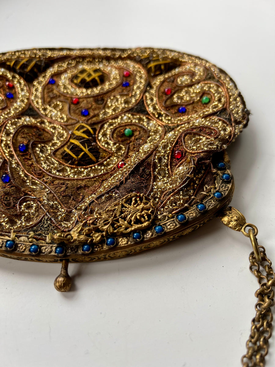 Antique Golden Beaded Purse — FINAL SALE