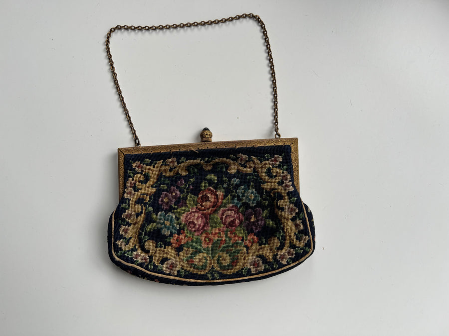 Antique Petit Point Needlepoint Purse — FINAL SALE