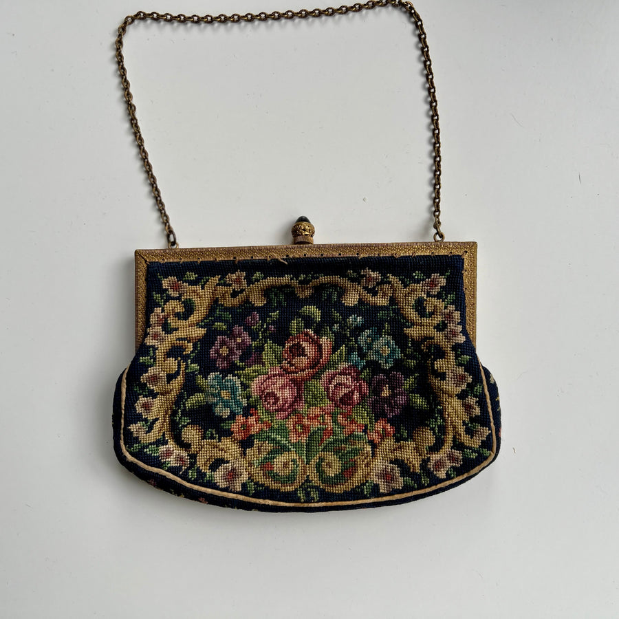 Antique Petit Point Needlepoint Purse — FINAL SALE