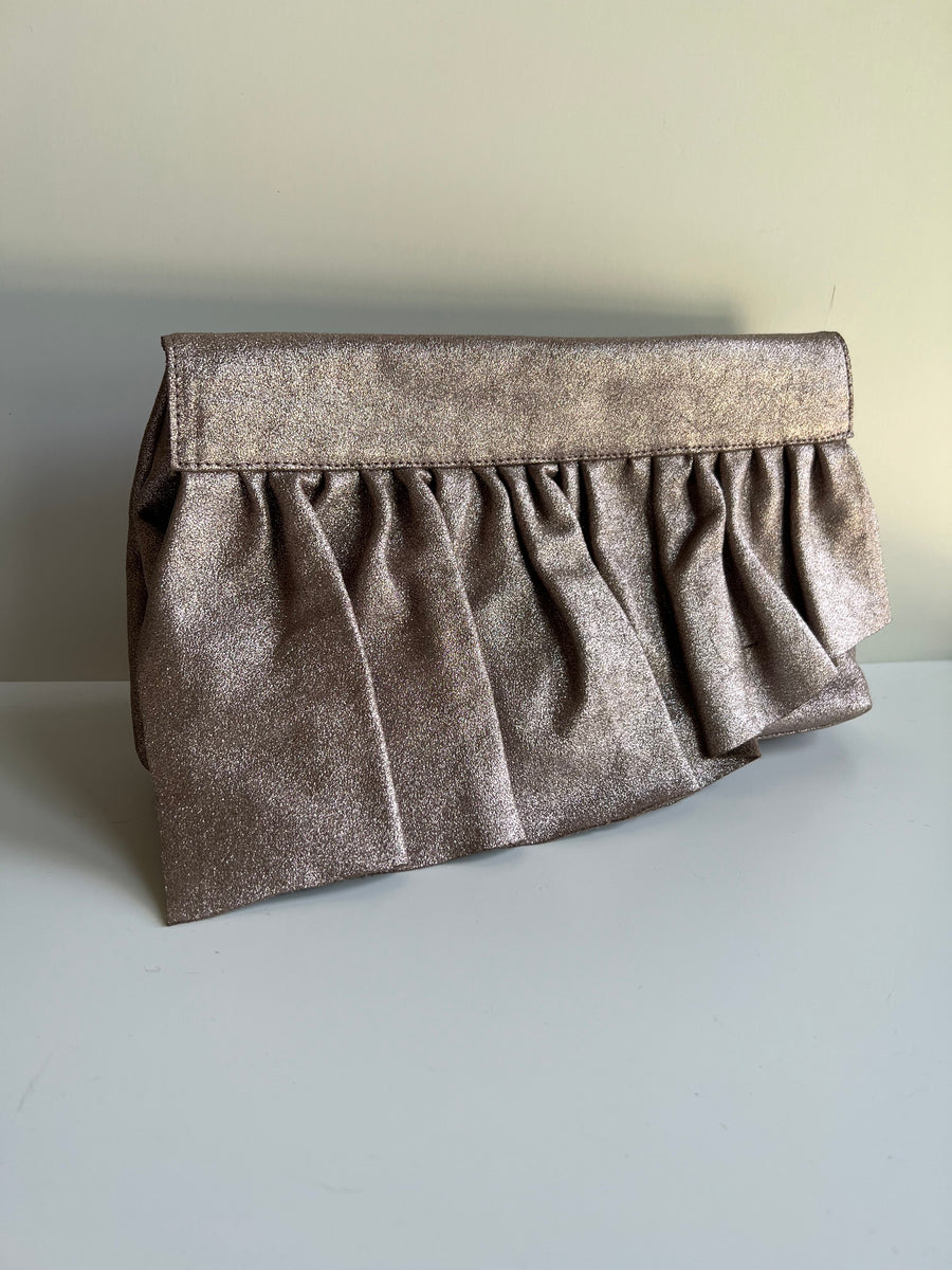 Ruffle clutch on sale