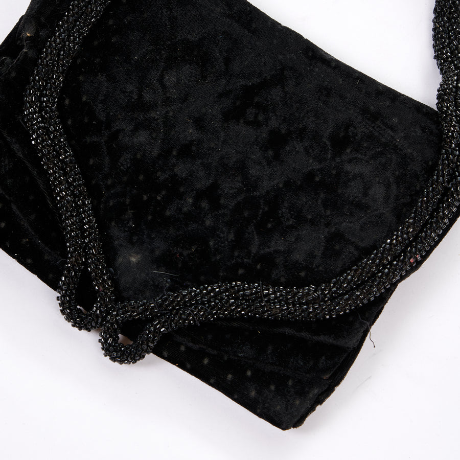 Vintage Black Velvet Zardozi ZARI Embroidered gold wire Gemstone Evening  Bag Clutch bag hand purse