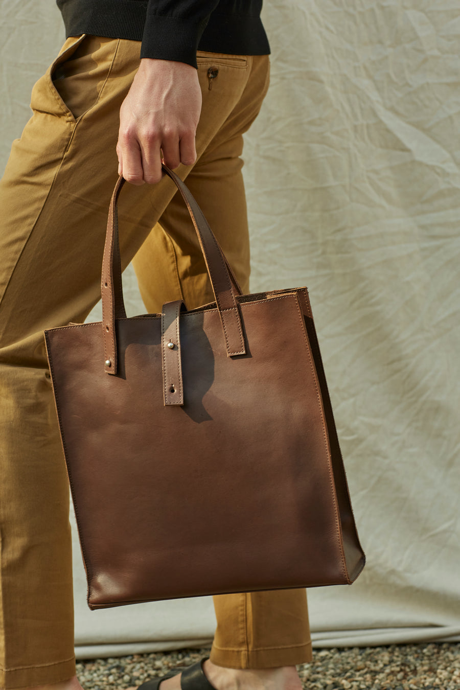 The Trader Tote — Raw Brown