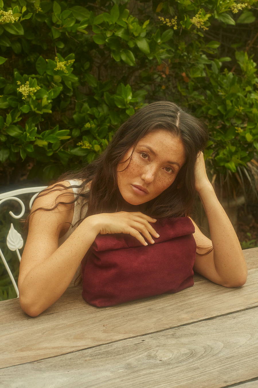 The Lunch — Burgundy Suede