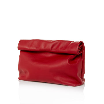 Red Leather Clutch Handbag