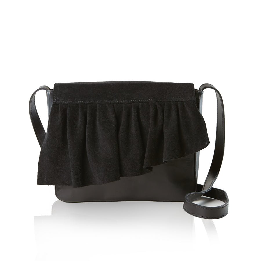 The Ruffle Crossbody — Black - FINAL SALE