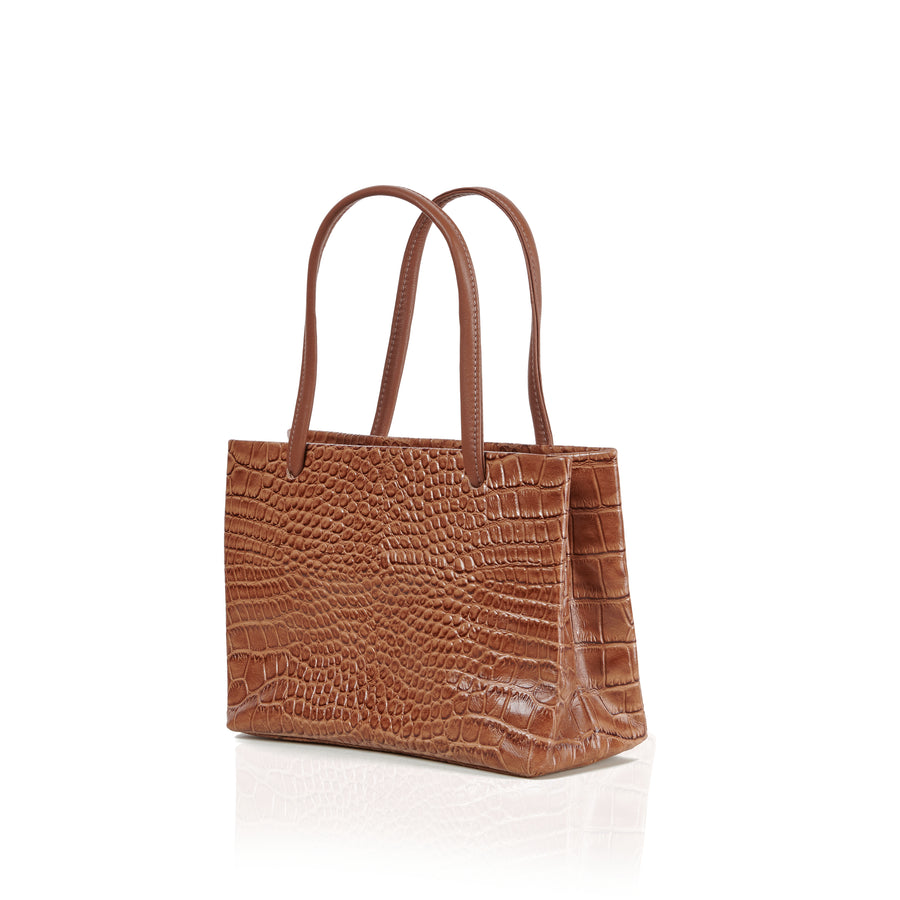 Merci Mini — Tabac Embossed Leather - FINAL SALE