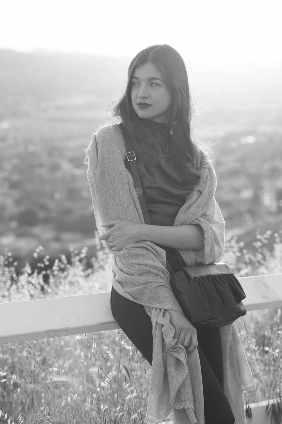 The Ruffle Crossbody — Black - FINAL SALE
