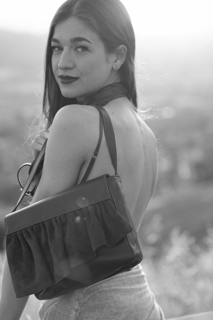 The Ruffle Crossbody — Black - FINAL SALE