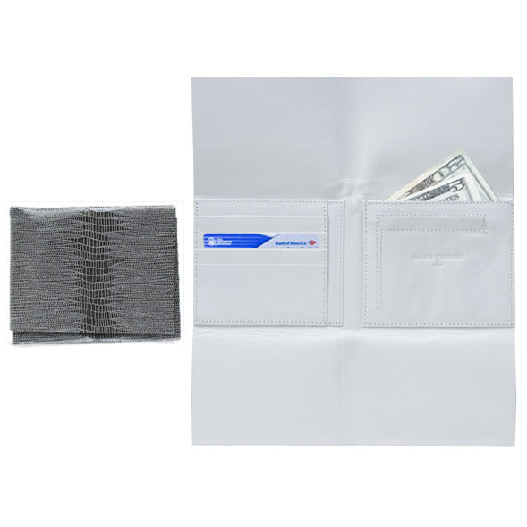 Marie Turnor The Origami Wallet- Grey Lizard Embossed Leather